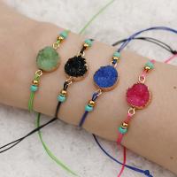 Resin Bracelets, with Polyester Cord & Stainless Steel, Round & fashion jewelry & for woman 22*14*160-250mm 