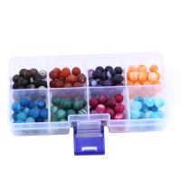 Kinder-DIY Saiten-Perlen-Set, Achat, gemischt, gemischte Farben, 8mm, 160PCs/Box, verkauft von Box