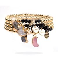 Druzy Bracelet , Brass, with Ice Quartz Agate & Quartz, Round, gold color plated, fashion jewelry & for woman 3*12*170mm 