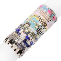 TILA-Perles bracelet, beignet, vernis au four, bijoux de mode & styles différents pour le choix & pour femme, plus de couleurs à choisir, 3*2*5*5*180mm, Vendu par brin