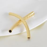 Brass Curved Tube Beads, gold color plated, DIY 