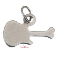 Stainless Steel Musical Instrument and Note Pendant, Guitar, plated Approx 3.5mm 