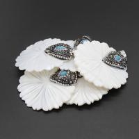 White Shell Pendants, Flower, plated, DIY, white, 45*42*3mm Approx 3mm 