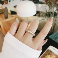 Zircon pavent l'anneau en laiton de doigt, bijoux de mode & pavé de micro zircon & pour femme, 17mm, Vendu par PC