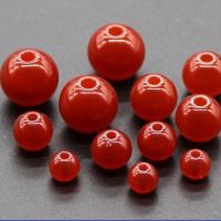 Granos de la resina de piedras preciosas imitadas, Esférico, sintético, Bricolaje & diverso tamaño para la opción, Rojo, Vendido por UD