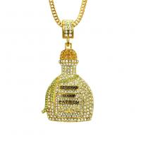 Rhinestone Zinc Alloy Necklace, gold color plated, Unisex & with rhinestone Inch 