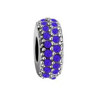 Zinc Alloy Large Hole Beads, silver color plated, DIY & with rhinestone 