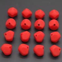 Frosted Acrylic Beads, Polygon, DIY, red, 19mm Approx 3mm 