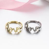 Stainless Steel Open Finger Ring, Alphabet Letter, plated, fashion jewelry & for woman 
