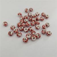 Kunstdruck Porzellan Perlen, rund, plattiert, DIY, keine, 8mm, 200PCs/Tasche, verkauft von Tasche