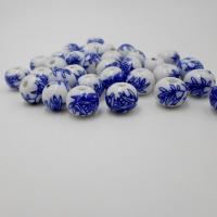Printing Porcelain Beads, Round, plated, DIY 12mm 