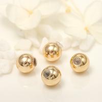 Brass Ear Nut Component, Round, gold color plated, 10mm 