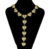 Rhinestone Zinc Alloy Necklace, plated, for woman & with rhinestone .65 Inch 