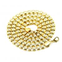 Rhinestone Zinc Alloy Necklace, gold color plated, for woman & with rhinestone Inch 