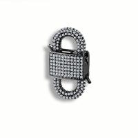 Fashion Carabiner Key Ring, Brass, plated, fashion jewelry & micro pave cubic zirconia 27*18*7mm 
