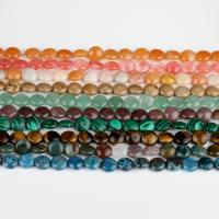 Смешанные бусы с драгоценными камнями, Полудрагоценный камень, Плоская круглая форма, полированный, DIY & разный размер для выбора & разные стили для выбора, Много цветов для выбора, продается Strand