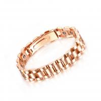 Stainless Steel Chain Bracelets, Donut, plated, fashion jewelry & Unisex, rose gold color, 210*12mm 