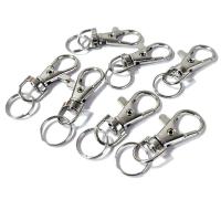 Zinc Alloy Key Clasp, plated, durable, silver color, 47mm 
