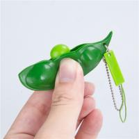 Plástico Fidget Key Chain, judía, alivio del estrés, verde, 75x20x10mm, Vendido por UD