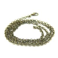 Brass Chain Necklace, plated, Unisex 4mm Inch 