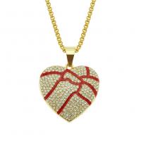 Rhinestone Zinc Alloy Necklace, with Iron, gold color plated, Unisex & with rhinestone, red Inch 