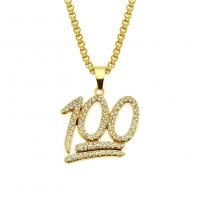 Rhinestone Zinc Alloy Necklace, with Iron, gold color plated, Unisex & with rhinestone 