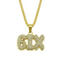 Rhinestone Zinc Alloy Necklace, with Iron, gold color plated, Unisex & with rhinestone Inch 