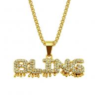 Rhinestone Zinc Alloy Necklace, with Iron, gold color plated, for man & with rhinestone Inch 
