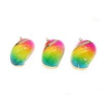 Natural Seashell Pendant, Shell, Conch, plated, DIY, multi-colored, 45*36*23-32*24*13mm Approx 2mm 
