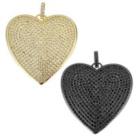 Cubic Zirconia Micro Pave Brass Pendant, Heart, plated, fashion jewelry & DIY & for woman & with cubic zirconia Approx 