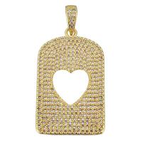 Cubic Zirconia Micro Pave Brass Pendant, plated, fashion jewelry & DIY & for woman & with cubic zirconia, golden Approx 