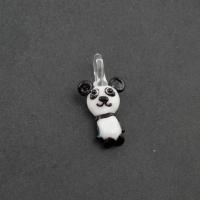Tier Murano Anhänger, Lampwork, Panda, DIY, weiß, 35*17*4mm, Bohrung:ca. 6mm, verkauft von PC