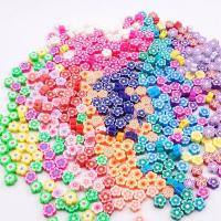 Flower Polymer Clay Beads, DIY, mixed colors, 10mm 