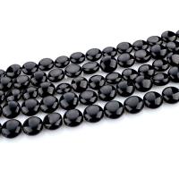 Schwarzer Stein Perle, Quadrat, poliert, DIY, schwarz, 12mm, 30PCs/Strang, verkauft von Strang