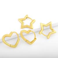 Brass Huggie Hoop Earring, plated, fashion jewelry & for woman, golden [
