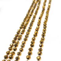Brass Beading Chains, with Crystal, plated, DIY metallic color plated, 3*4mm 