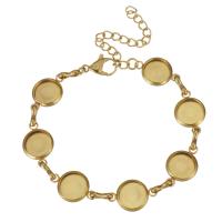 Stainless Steel Chain Bracelets, stainless steel lobster clasp, with 2inch extender chain, gold color plated, for woman 8mm Approx 6 Inch 
