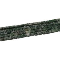 Grüner Tupfen Stein Perlen, grüner Punkt Stein, Rechteck, poliert, DIY, grün, 4x13mm, 29PCs/Strang, verkauft von Strang