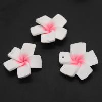 Flower Polymer Clay Beads, handmade, DIY, pink, 30*30*7mm Approx 1mm 