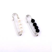 Perlas plásticas alfiler de gancho, Joyería & para mujer, más colores para la opción, 38x6mm, Vendido por UD