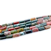 Perle agate indienne naturelle , rectangle, poli, DIY, multicolore Vendu par brin