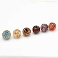 Perles de Murano sable d'or, chalumeau, Rond, DIY & feuille d'or, 12mm Vendu par sac