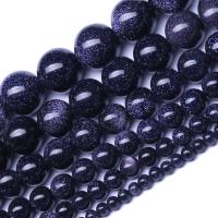 Blue Goldstone Beads, Blue Sandstone, plated, fashion jewelry & DIY & Unisex purple 