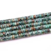 Naturelles perles Turquoise africaines, rondelle, poli, DIY, vert foncé Vendu par brin