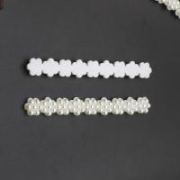 Hair Clip Cabochon Finding, Plastic Pearl, DIY, white, 82*27*4mm 