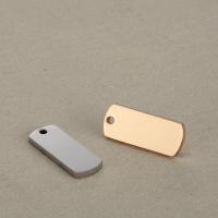 Stainless Steel Pendants, Rectangle, Carved & DIY & smooth 8*20MM 