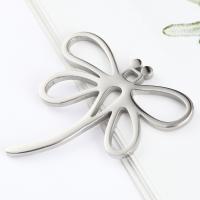 Stainless Steel Pendants, 304 Stainless Steel, Dragonfly, plated, DIY & hollow, silver color 