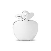 Stainless Steel Pendants, 304 Stainless Steel, Apple, Carved, DIY, silver color, 26*32MM 
