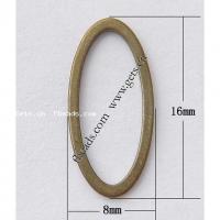 Brass Linking Ring, Flat Oval, plated 