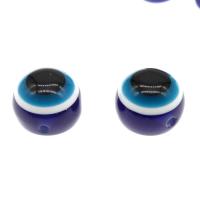 Böses Auge Harz Perlen, rund, DIY & verschiedene Größen vorhanden, blau, Bohrung:ca. 2mm, verkauft von PC